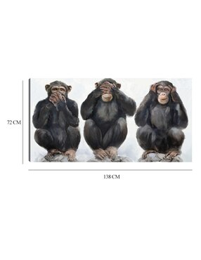 Cuadro decorativo Tres monos técnica mixta Cuadros Jr Naturaleza