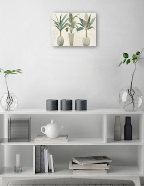 Cuadro decorativo Trío verde técnica mixta Cuadros Jr Macetas
