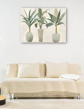 Cuadro decorativo Trío verde técnica mixta Cuadros Jr Macetas