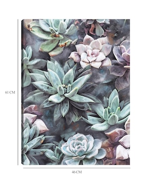Cuadro decorativo Suculentas en gris técnica mixta Cuadros Jr Floración
