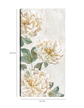 Cuadro decorativo Trío de peonía técnica mixta Cuadros Jr Floración
