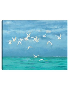 Cuadro decorativo Vuelo costero técnica mixta Cuadros Jr Aves Silvestres