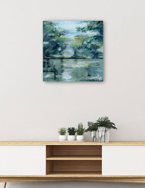 Cuadro decorativo Vista junto al lago técnica mixta Cuadros Jr Lagos