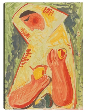 Cuadro Decorativo Mujer Con Frutas (1937-1938) Técnica Mixta Cuadros Jr Formas