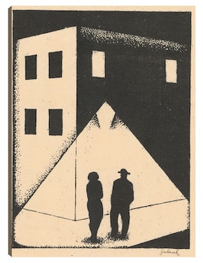 Cuadro decorativo El encuentro (1924) técnica mixta Cuadros Jr Gente