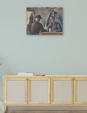 Cuadro decorativo En una posada (1927) técnica mixta Cuadros Jr Gente