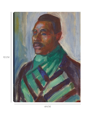 Cuadro decorativo Africano con pañuelo verde (1916) técnica mixta Cuadros Jr Retratos