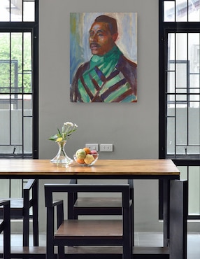 Cuadro decorativo Africano con pañuelo verde (1916) técnica mixta Cuadros Jr Retratos