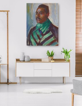 Cuadro decorativo Africano con pañuelo verde (1916) técnica mixta Cuadros Jr Retratos