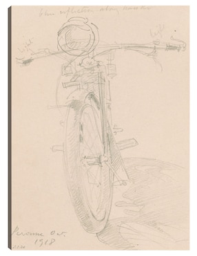 Cuadro decorativo Motocicleta (anverso) (1918) técnica mixta Cuadros Jr Bocetos