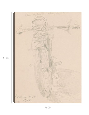 Cuadro decorativo Motocicleta (anverso) (1918) técnica mixta Cuadros Jr Bocetos