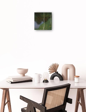 Cuadro decorativo A orillas del lago con abedules técnica mixta Cuadros Jr Lagos