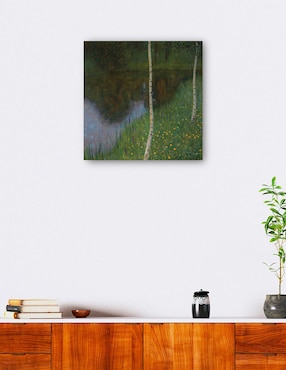Cuadro decorativo A orillas del lago con abedules técnica mixta Cuadros Jr Lagos