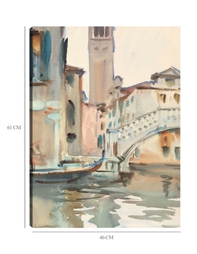 Cuadro decorativo Un puente y campanario, Venecia (1902-1904) técnica mixta Cuadros Jr Puentes