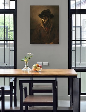 Cuadro decorativo Un hombre barbudo con sombrero (c. 1655-1660) técnica mixta Cuadros Jr Gente