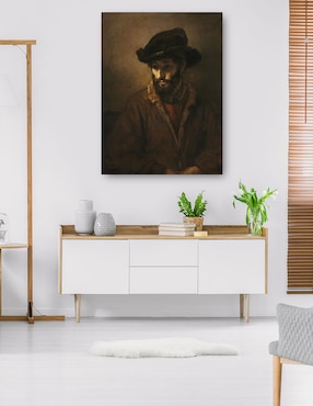 Cuadro decorativo Un hombre barbudo con sombrero (c. 1655-1660) técnica mixta Cuadros Jr Gente