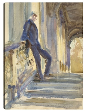 Cuadro decorativo Sir Neville Wilkinson en las escaleras del puente palladiano en Wilton House (1904-1905) técnica mixta Cuadros Jr Gente