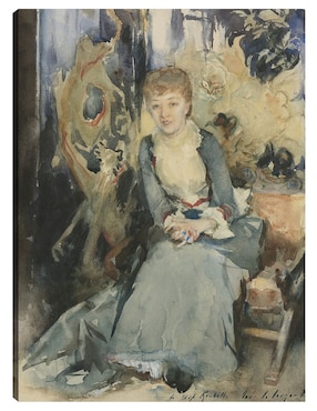 Cuadro decorativo Sra. Reubell sentada frente a una pantalla (hacia 1884) técnica mixta Cuadros Jr Gente