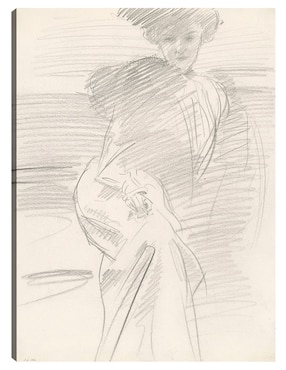 Cuadro decorativo Mujer sentada (c. 1890-1900) técnica mixta Cuadros Jr Bocetos