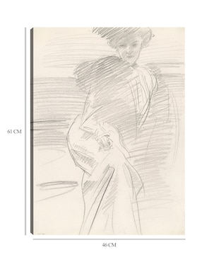 Cuadro decorativo Mujer sentada (c. 1890-1900) técnica mixta Cuadros Jr Bocetos