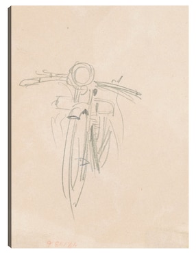 Cuadro decorativo Motocicleta (verso) (1918) técnica mixta Cuadros Jr Bocetos