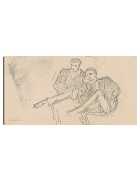 Cuadro decorativo Hombres sentados (c. 1874-1877) técnica mixta Cuadros Jr Bocetos