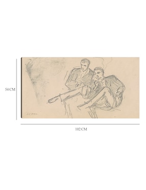 Cuadro decorativo Hombres sentados (c. 1874-1877) técnica mixta Cuadros Jr Bocetos