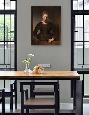 Cuadro decorativo Mujer joven en una media puerta abierta (1645) técnica mixta Cuadros Jr Gente