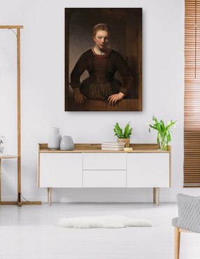 Cuadro decorativo Mujer joven en una media puerta abierta (1645) técnica mixta Cuadros Jr Gente