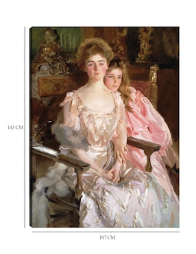 Cuadro decorativo La señora Fiske Warren (Gretchen Osgood) y su hija Rachel (1903) técnica mixta Cuadros Jr Gente