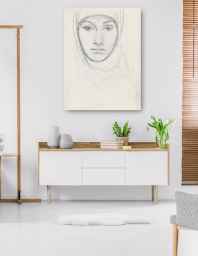 Cuadro decorativo Cabeza de mujer técnica mixta Cuadros Jr Siluetas