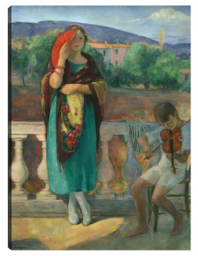 Cuadro decorativo En el balcón (1920) técnica mixta Cuadros Jr Gente