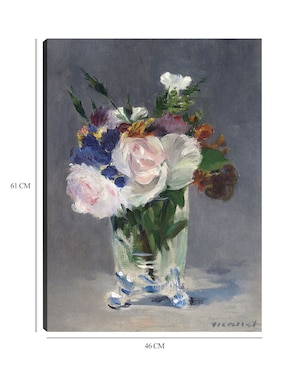 Cuadro decorativo Flores en un jarrón de cristal (c. 1882) técnica mixta Cuadros Jr Floreros