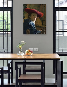 Cuadro decorativo La chica del sombrero rojo (c. 1665-1666) técnica mixta Cuadros Jr Gente