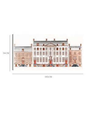 Cuadro decorativo Casas del canal de Amsterdam en el Herengracht 471-477 técnica mixta Cuadros Jr Arquitectura