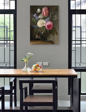 Cuadro decorativo Rosas y un tulipán en un jarrón de cristal, c. 1650/1660 técnica mixta Cuadros Jr Floreros