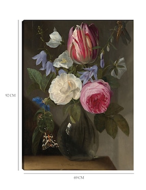 Cuadro decorativo Rosas y un tulipán en un jarrón de cristal, c. 1650/1660 técnica mixta Cuadros Jr Floreros