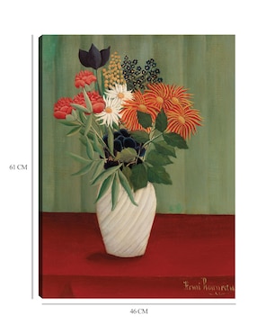 Cuadro decorativo Ramo de flores con ásteres chinos y tokios (1910) técnica mixta Cuadros Jr Floreros