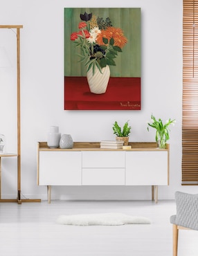 Cuadro decorativo Ramo de flores con ásteres chinos y tokios (1910) técnica mixta Cuadros Jr Floreros