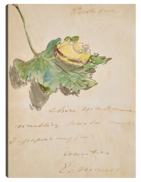 Cuadro decorativo Carta decorada con un caracol sobre una hoja (1880) técnica mixta Cuadros Jr Publicidad