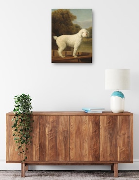 Cuadro decorativo Caniche blanco en una batea, c. 1780 técnica mixta Cuadros Jr Animales Domésticos