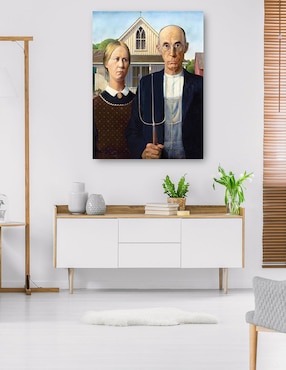 Cuadro decorativo Gótico americano (1930) técnica mixta Cuadros Jr Gente