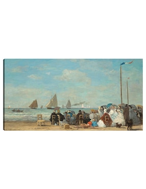 Cuadro decorativo Escena de playa en Trouville técnica mixta Cuadros Jr Gente