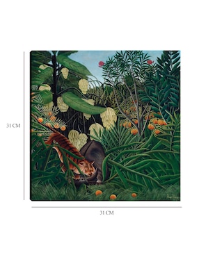 Cuadro decorativo Lucha entre un tigre y un búfalo (1908) técnica mixta Cuadros Jr Vida Silvestre