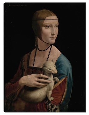 Cuadro Decorativo La Dama Del Armiño - Retrato De Cecilia Gallerani (ca.1473-1536) (1490) Técnica Mixta Cuadros Jr Gente