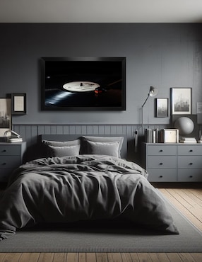 Cuadro decorativo Pixelarte discos