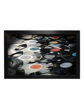 Cuadro decorativo Pixelarte discos