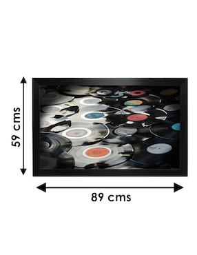 Cuadro decorativo Pixelarte discos