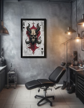 Cuadro decorativo Pixelarte diseño calavera