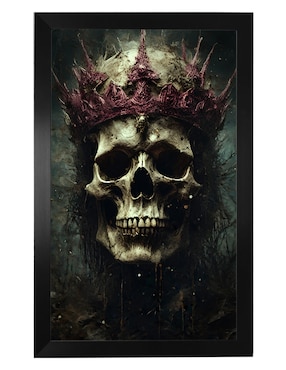 Cuadro decorativo Pixelarte diseño calavera